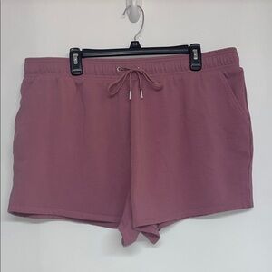 Auden 1X Women's Fleece Shorts Mauve Drawstring #comfy #cozy #plus